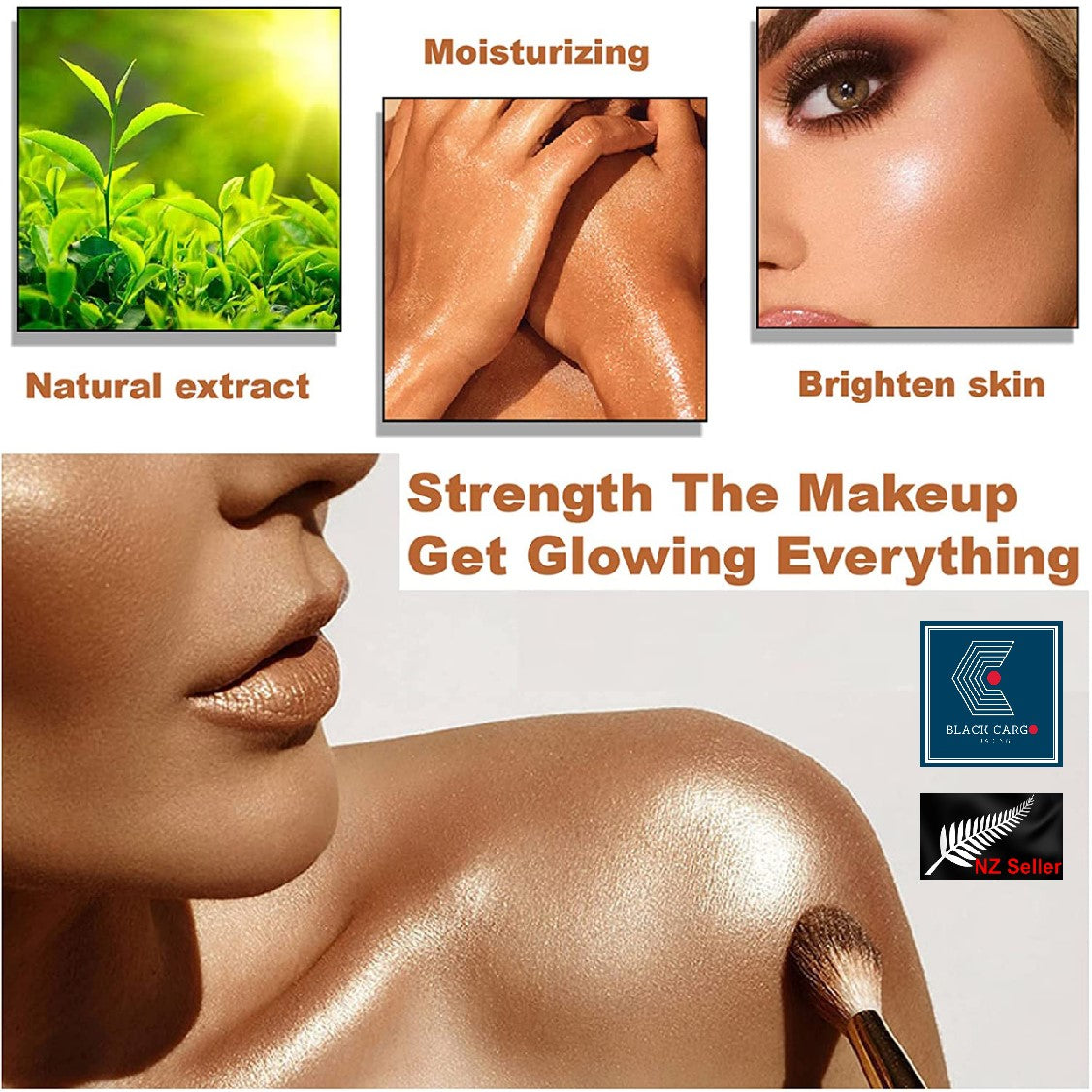 Body Glow Lotion Highlighter Shimmer Cream Waterproof Moisturizing Bronze Gold - Referdeal