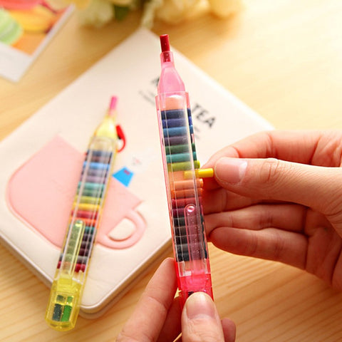 4Pcs Crayons 20 Colour Stacking Painting Drawing Supplies Stationery