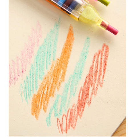 4Pcs Crayons 20 Colour Stacking Painting Drawing Supplies Stationery