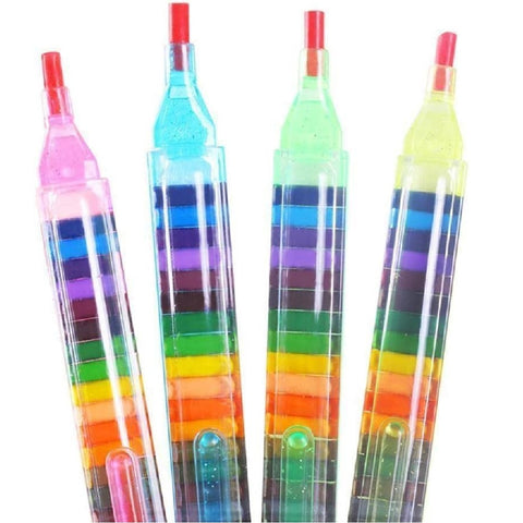 4Pcs Crayons 20 Colour Stacking Painting Drawing Supplies Stationery