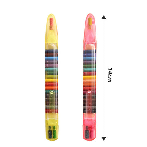 4Pcs Crayons 20 Colour Stacking Painting Drawing Supplies Stationery