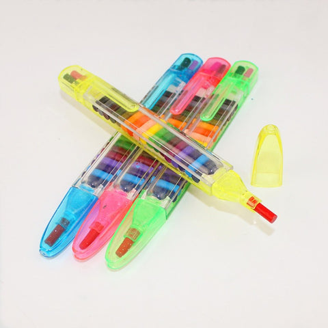 4Pcs Crayons 20 Colour Stacking Painting Drawing Supplies Stationery