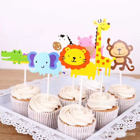Cake Topper Cake Decorations Cupcake Topper Jungle/ Zoo Animals