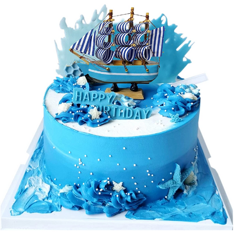 Cake Topper Cake Decoration Sailing Ship Boat - A