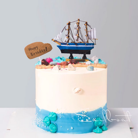 Cake Topper Cake Decoration Sailing Ship Boat - B