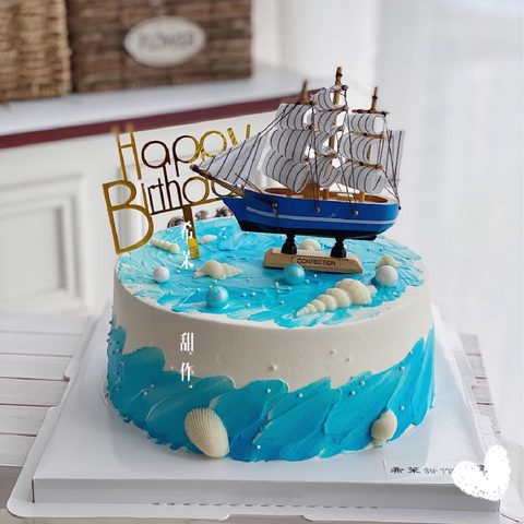 Cake Topper Cake Decoration Sailing Ship Boat - B