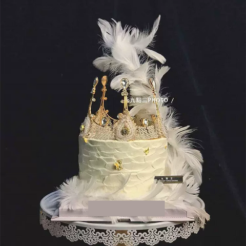 Cake Topper Cake Decoration Wedding Bridal Tiara Vintage Gold Crystal Crown