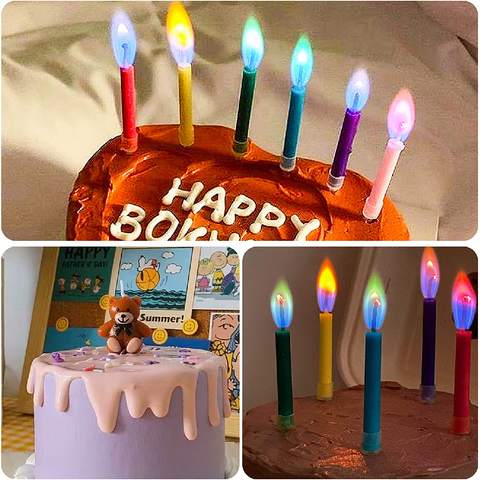 Cake Decoration Cake/Cupcake Candle Bright Colourful Flame Candles - Box of 6