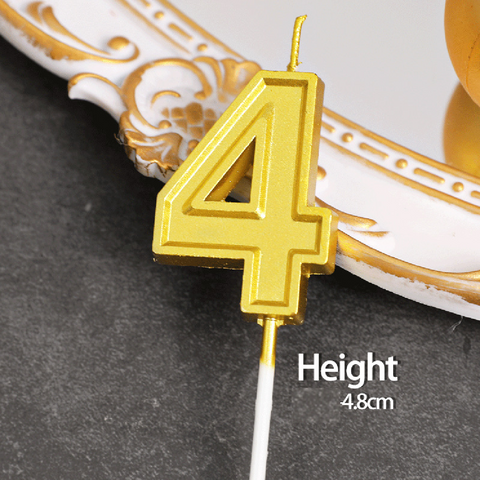 Cake Decoration Cake/Cupcake Candle - Embossed Gold Candle #4