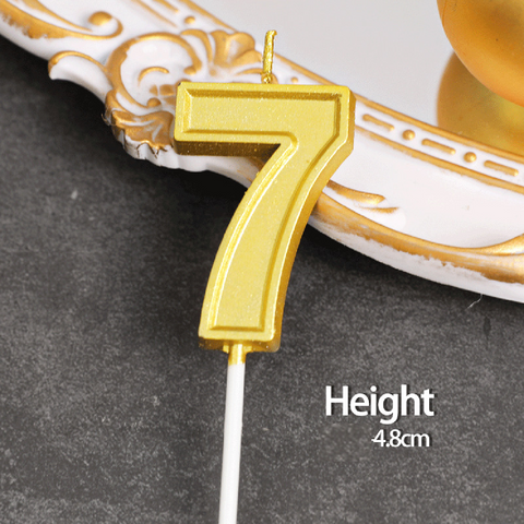 Cake Decoration Cake/Cupcake Candle - Embossed Gold Candle #7