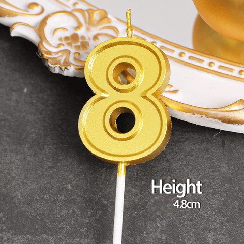 Cake Decoration Cake/Cupcake Candle - Embossed Gold Candle #8