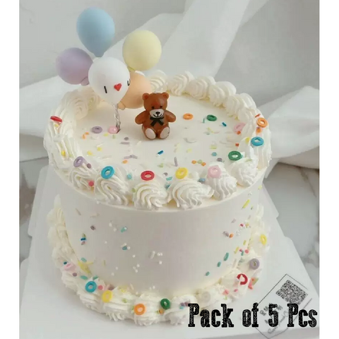 Cake Decoration Cake/Cupcake Candle - Teddy Bears - Set of 5