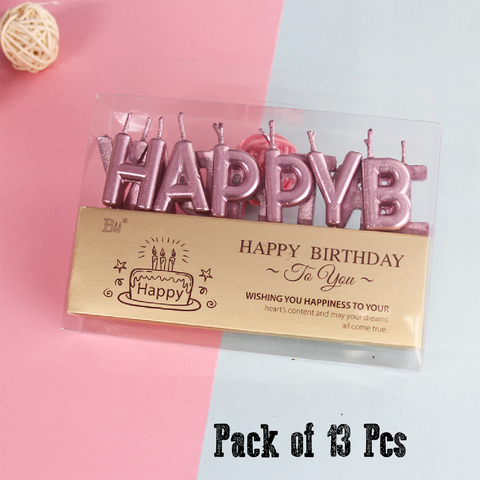 Cake Decoration Cake/Cupcake Candle - Happy Birthday - Pink