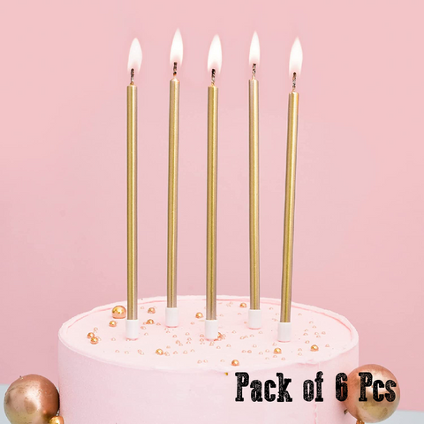 6Pcs Cake Decoration Cake/Cupcake Candle Cake Topper - Gold