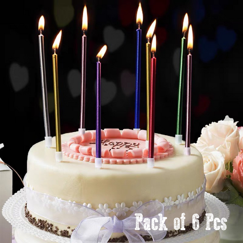 6Pcs Cake Decoration Cake/Cupcake Candle Cake Topper - Rainbow