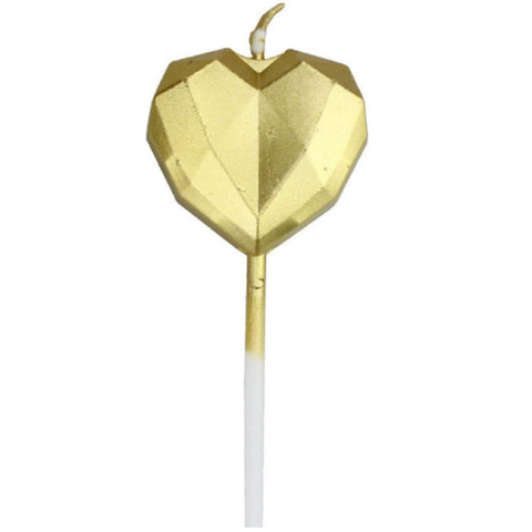 Cake Decoration Cake/Cupcake Candle Cake Topper - Gold Heart