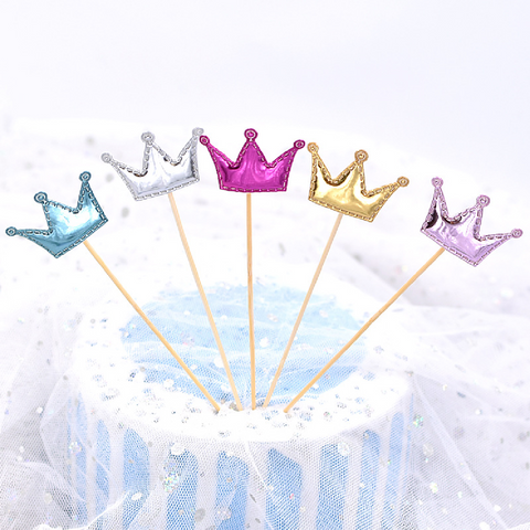 Cupcake Topper Cake Decorations Cake Topper Blue Crowns - 50 Pack