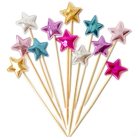 Cupcake Topper Cake Decorations Cake Topper Pink Stars - 50 Pack
