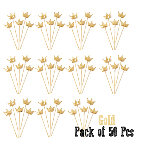 Cupcake Topper Cake Decorations Cake Topper Gold Crowns - 50 Pack