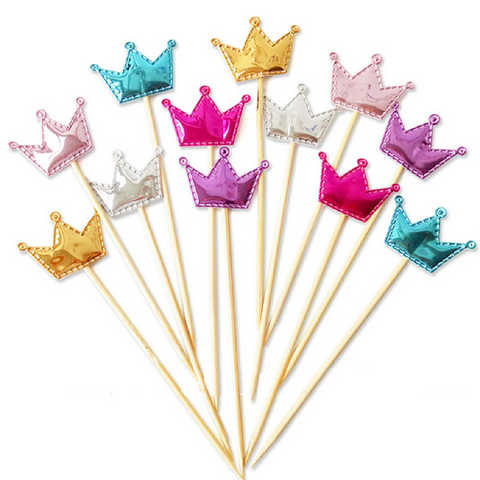 Cupcake Topper Cake Decorations Cake Topper Silver Crowns - 50 Pack