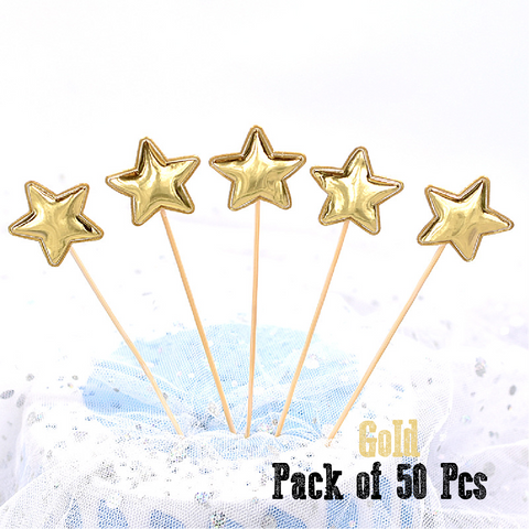 Cupcake Topper Cake Decorations Cake Topper Gold Stars - 50 Pack