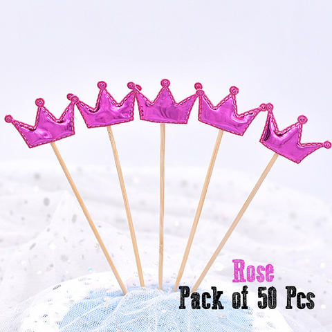 Cupcake Topper Cake Decorations Cake Topper Rose Crowns - 50 Pack