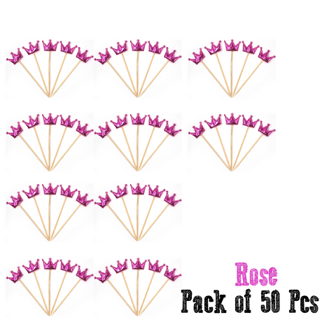 Cupcake Topper Cake Decorations Cake Topper Rose Crowns - 50 Pack
