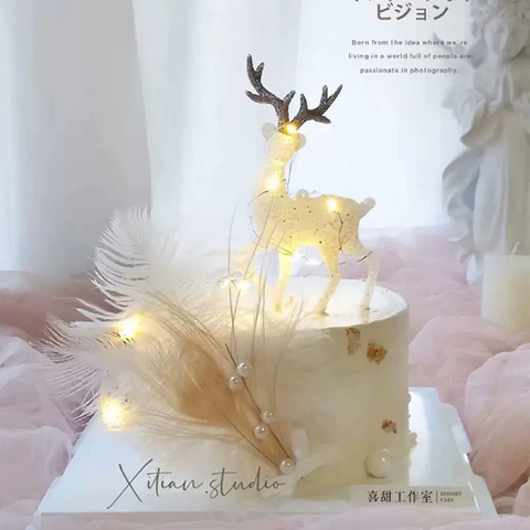 Cake Topper Cake Decoration - Glitter Deer