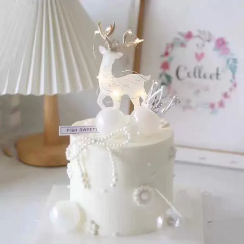 Cake Topper Cake Decoration - Glitter Deer