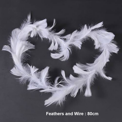 Cake Decoration Cake Topper Feathers with Wire - White