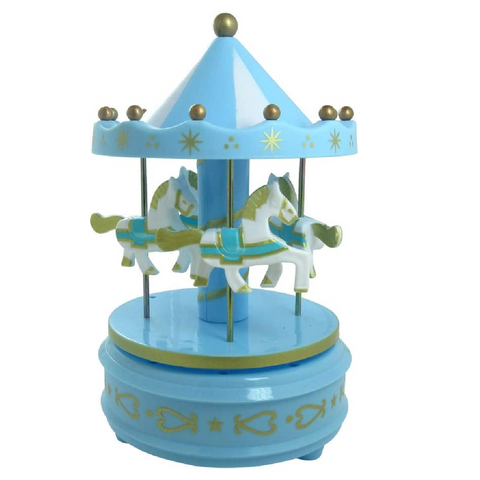 Cake Topper Cake Decoration Musical Carousel - Blue