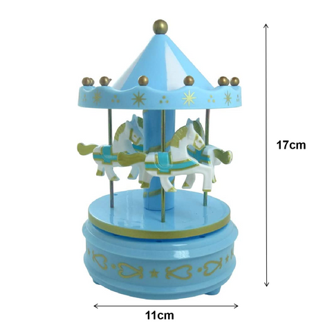 Cake Topper Cake Decoration Musical Carousel - Blue