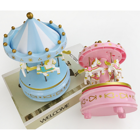 Cake Topper Cake Decoration Musical Carousel - Blue