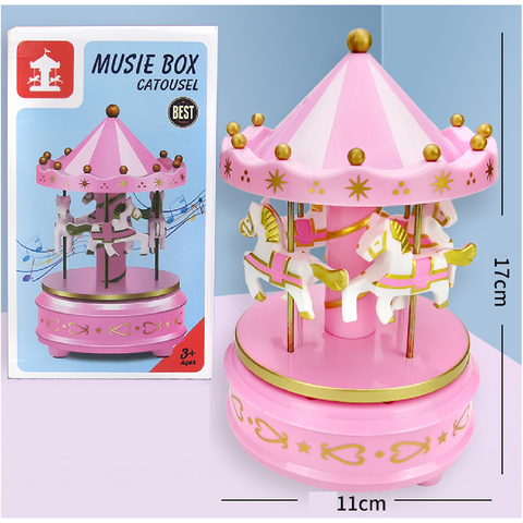 Cake Topper Cake Decoration Musical Carousel - Pink