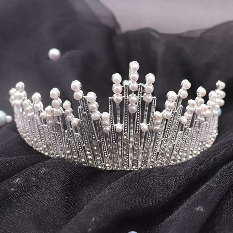 Cake Topper Cake Decoration Wedding Bridal Tiara Vintage Crown with Pearls