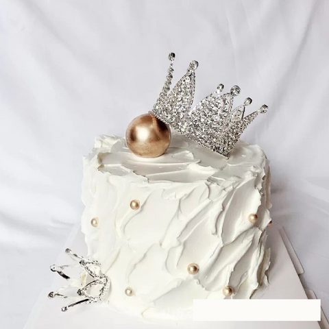 Cake Topper Cake Decoration Wedding Bridal Tiara Vintage Classic Crown - Silver