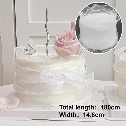 Cake Decoration - Fine Mesh Cake Fringe Ribbon - 180 x 14.5cm