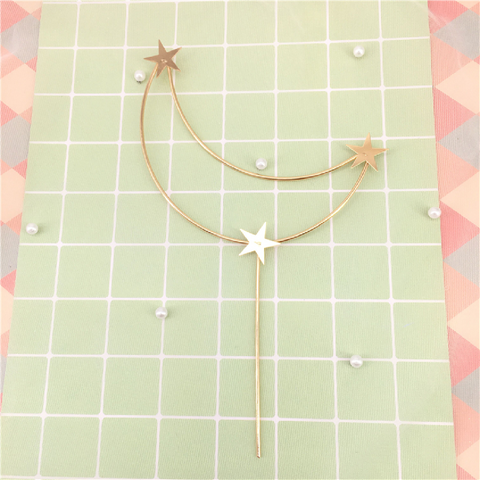 Cake Decoration Cake Topper Metal Stars & Moon - Gold