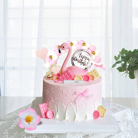Cake Topper Cake Decoration Pink Flamingo - Type B