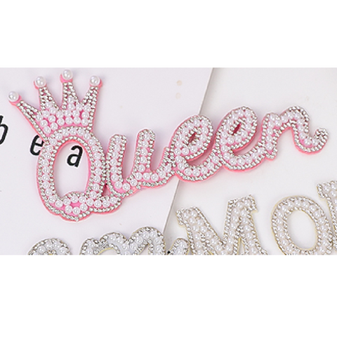 Cake Topper Cake Decoration QUEEN, Sparkly Pearl - Pink