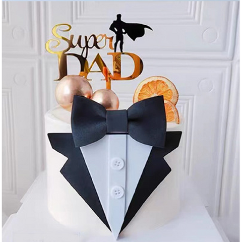 Cake Topper Cake Decoration - Father's Day Dad Suit Bow Tie