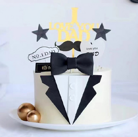 Cake Topper Cake Decoration - Father's Day Dad Suit Bow Tie