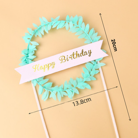 Happy Birthday Cake Topper Cake Decoration - Blue Garland