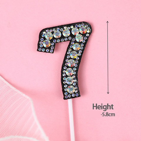 Cake Topper Cake Decoration Black & Diamond - Number 7