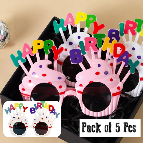 5 Pairs Kids' Party Glasses Birthday Toy Party Costume Accessories - White