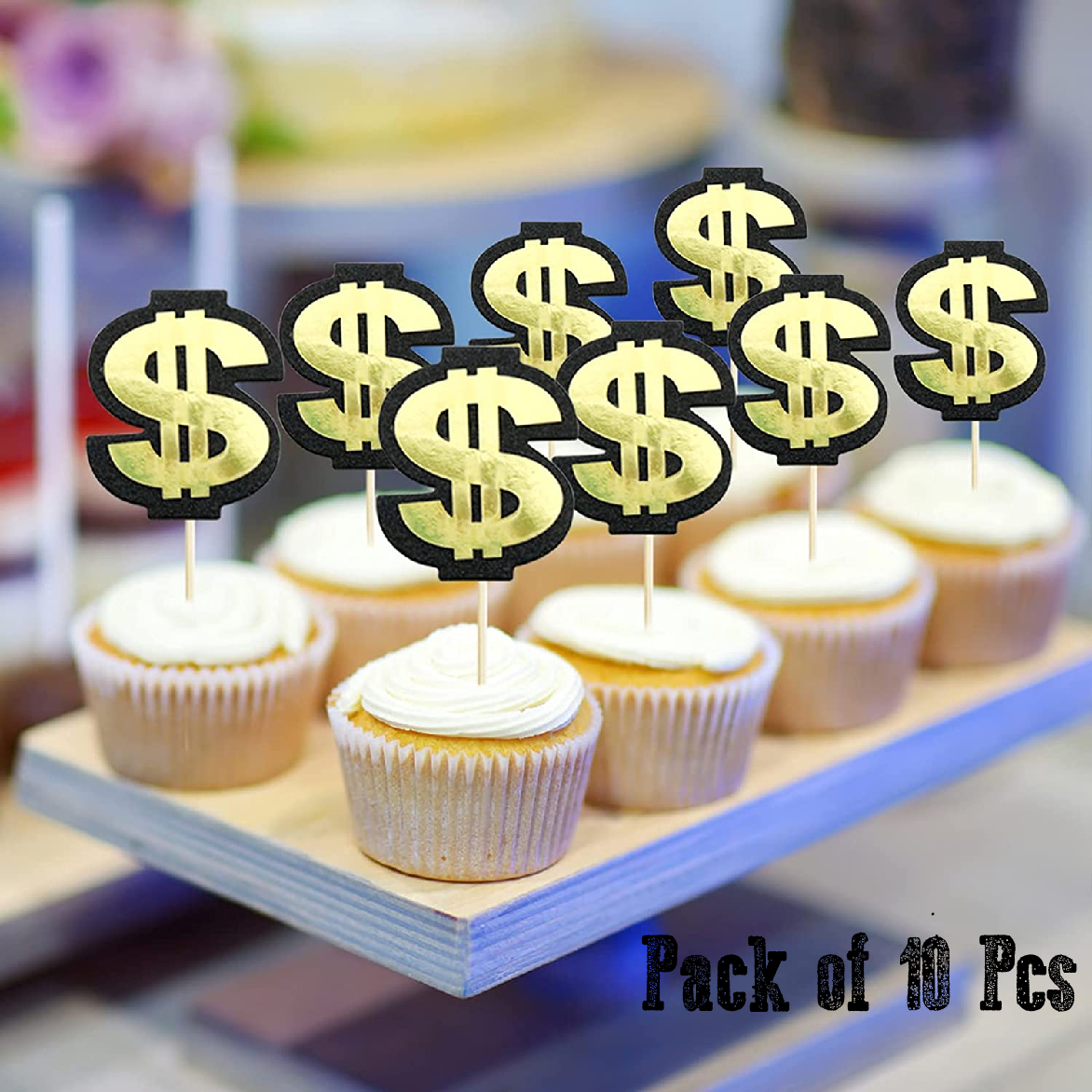 Cake Topper Cake Decorations Cupcake Topper $$ Dollar Sign, 10pcs ...