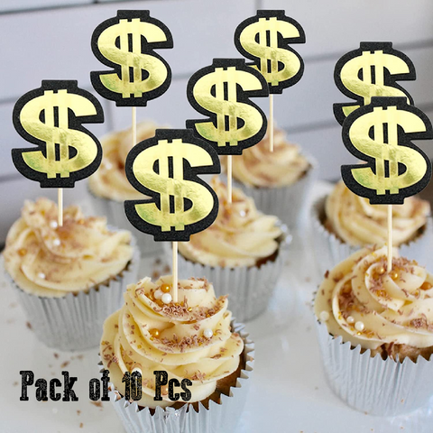 Sold Sign Cake Topper File Cake Topper Cake Decorations Cupcake Topper $$ Dollar Sign, 10pcs ...