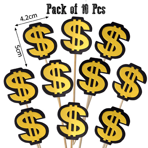 Sold Sign Cake Topper File Cake Topper Cake Decorations Cupcake Topper $$ Dollar Sign, 10pcs ...