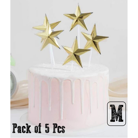 Cake Topper Cake Decorations Cupcake Topper Gold Stars - Medium