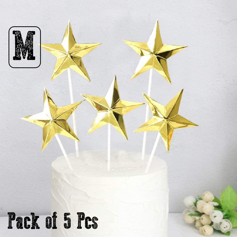 Cake Topper Cake Decorations Cupcake Topper Gold Stars - Medium